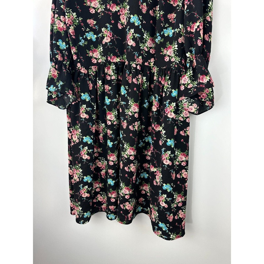 Modcloth Floral Print Mock Neck LS Dress Women's Plus Size 4X *Belt NOT Included - Picture 11 of 12